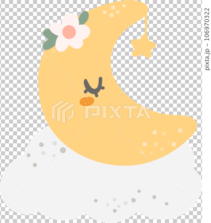 Cute and kawaii nursery sky element, crescent moon, star and cloud cartoon doodle hand drawing Cute and kawaii nursery sky element, crescent moon, star and cloud cartoon doodle hand drawing 106970322