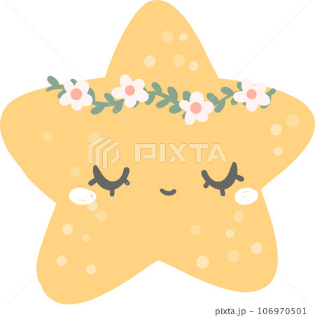 Cute and kawaii nursery sky element, crescent moon, star and cloud cartoon doodle hand drawing Cute and kawaii nursery sky element, crescent moon, star and cloud cartoon doodle hand drawing 106970501