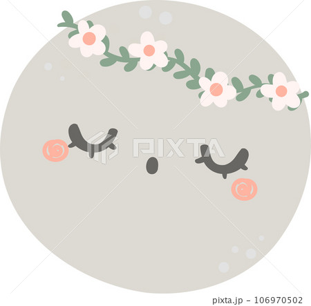 Cute and kawaii nursery sky element, crescent moon, star and cloud cartoon doodle hand drawing 106970502