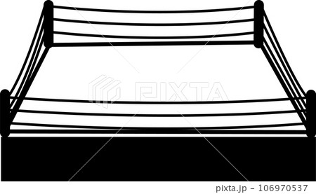 wrestling ring black icon. arena for boxing and martial arts matches sign. boxing ring arena symbol. flat style. 106970537