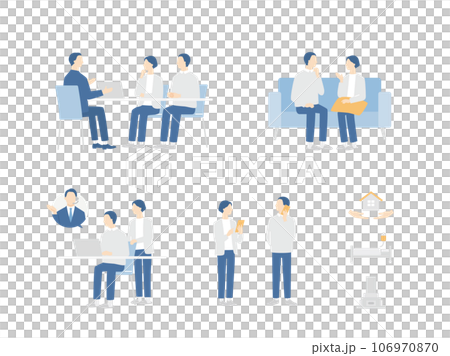 ライフプランを相談するシニア夫婦のセット ライフプランを相談するシニア夫婦のセット 106970870