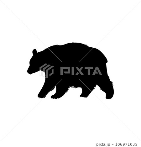 Bear black silhouette vector illustration isolated on white background. Bear black silhouette vector illustration isolated on white background. 106971035