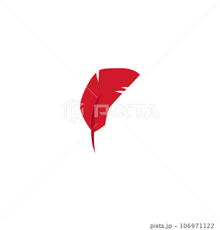 Bird feather icon or symbol of birds plumage, flat vector illustration isolated. Bird feather icon or symbol of birds plumage, flat vector illustration isolated. 106971122