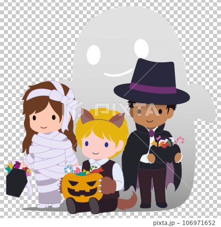 Cute Halloween Werewolf Ghost Multiracial 1 106971652