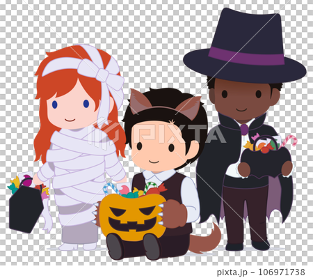 Cute Halloween Kids Werewolf Multiracial 3 106971738
