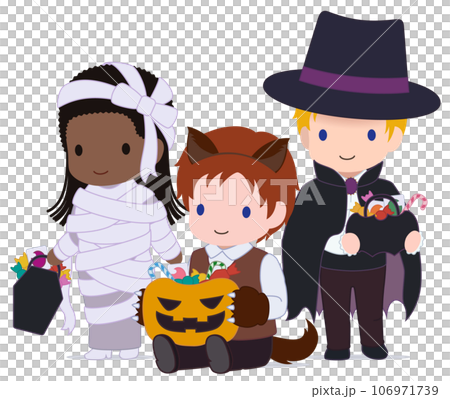 可愛いハロウィーンキッズ 狼男 多人種2 可愛いハロウィーンキッズ 狼男 多人種2 106971739