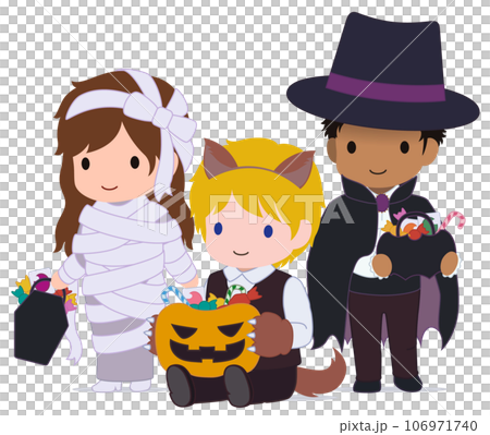 Cute Halloween Kids Werewolf Multiracial 1 106971740