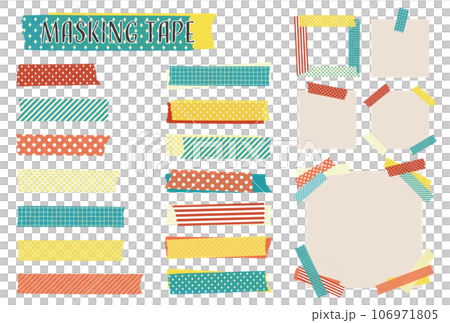 あしらい_マスキングテープ_カラフル あしらい_マスキングテープ_カラフル 106971805