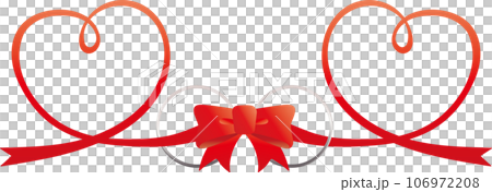 ハートのリボンとリングを絡ませて愛をイメージしたイラスト ハートのリボンとリングを絡ませて愛をイメージしたイラスト 106972208