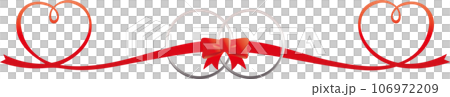 An illustration of love with a heart-shaped ribbon and ring intertwined 106972209