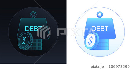 Finance Debt, Heavy Credit Burden. Coin Pile,...のイラスト素材 [106972399] - PIXTA