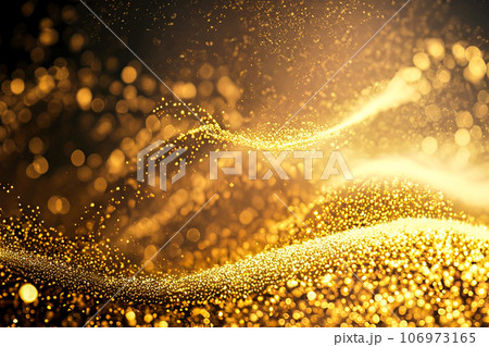 金色の光輝く抽象的な背景パーティクル　AI生成画像 106973165