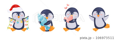 Cute Penguin Character with Happy Face Vector Set Cute Penguin Character with Happy Face Vector Set 106973511