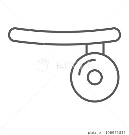 Medical mirror thin line icon, doctor and equipment, head mirror sign, vector graphics, a linear pattern on a white background. 106973855