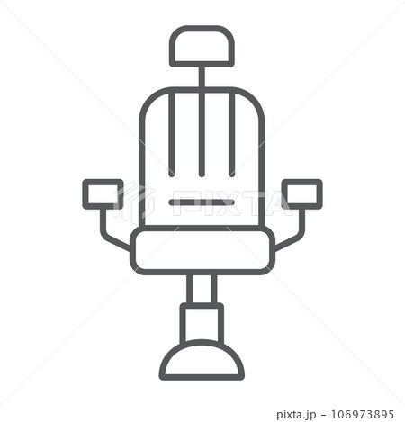 Barber chair thin line icon, barber and interior, arm chair sign, vector graphics, a linear pattern on a white background. 106973895