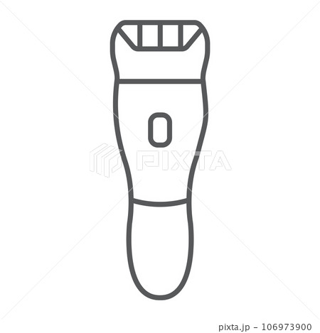 Electric shaver thin line icon, barber and hairstyle, hairclipper sign, vector graphics, a linear pattern on a white background. 106973900