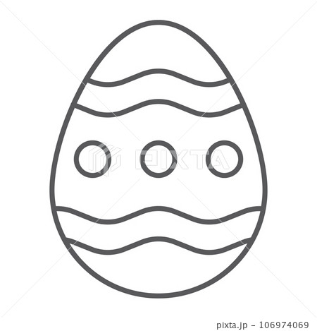 Easter egg thin line icon, easter and decoration, egg sign, vector graphics, a linear pattern on a white background. 106974069