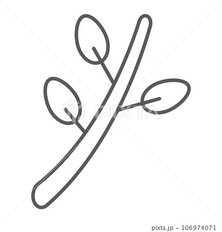Willow thin line icon, spring and botany, plant sign, vector graphics, a linear pattern on a white background. 106974071