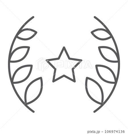 Awards thin line icon, game and winner, reward sign, vector graphics, a linear pattern on a white background. Awards thin line icon, game and winner, reward sign, vector graphics, a linear pattern on a white background. 106974136