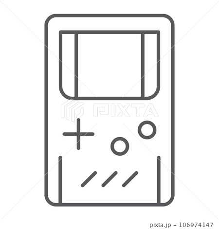 Game console thin line icon, leisure and play, console sign, vector graphics, a linear pattern on a white background. 106974147