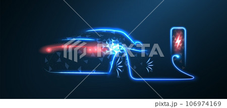 EV. Electric car connect to charging station. Eco power, EV charger 106974169