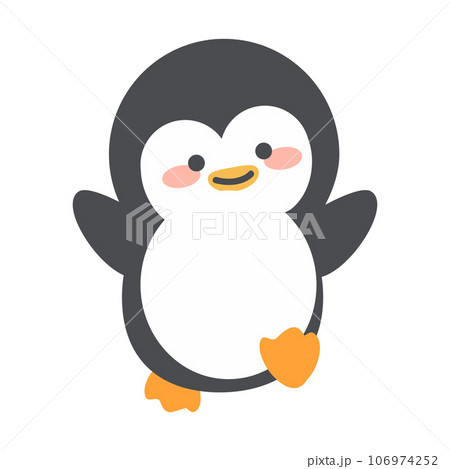 Happy penguin cartoon flat vector 106974252