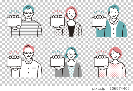 人物 カードを持つシニアセット 人物 カードを持つシニアセット 106974403