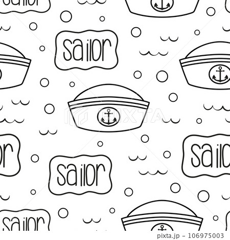 marine and nautical background with sea cap 106975003