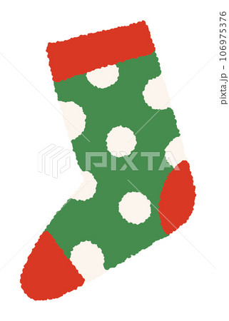 水玉のくつしたの手書きベクターイラスト/クリスマス 水玉のくつしたの手書きベクターイラスト/クリスマス 106975376