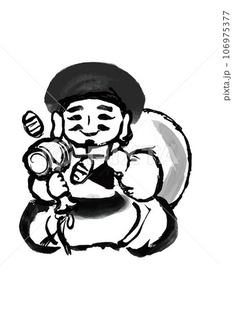 七福神の大黒天の手描き和風イラスト 106975377