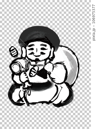 七福神の大黒天の手描き和風イラスト 106975377