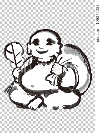 七福神の布袋尊の手描き和風イラスト 106975385