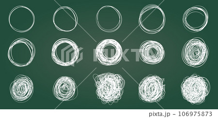 Circle line sketch icon in hand drawn style. Circular scribble doodle vector illustration on isolated background. Pencil or pen bubble sign business concept. 106975873