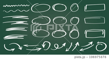 Arrow circles and abstract doodle icon in hand drawn style. Number vector illustration on isolated background. Letters, arrows sign business concept. 106975878