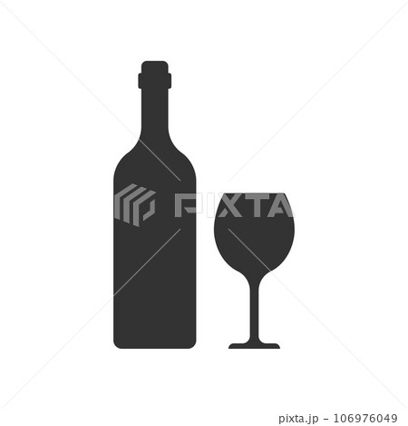 Champagne Icon Vector Isolated On White Background, Logo Concept