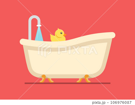 Bath icon in flat style. Bathroom vector illustration on isolated background. Bathtub sign business concept. 106976087