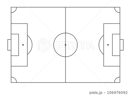 Soccer field in flat style. Football stadium vector illustration on isolated background. Sport plan sign business concept. 106976092