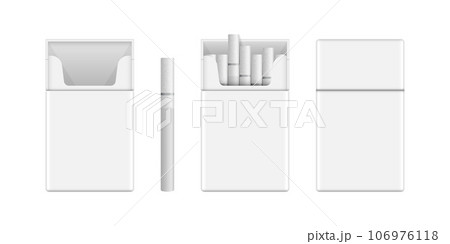 Packet of cigarettes icon in flat style. Smoking vector illustration on isolated background. Tobacco box sign business concept. Packet of cigarettes icon in flat style. Smoking vector illustration on isolated background. Tobacco box sign business concept. 106976118