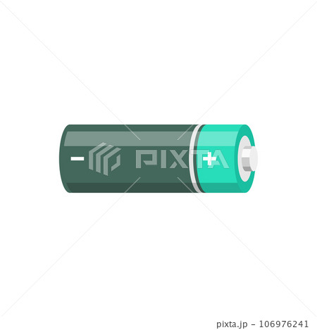 Alkaline battery set icon in flat style. Diffrent size accumulator vector illustration on isolated background. Accumulator recharge sign business concept. 106976241