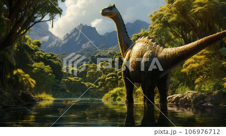 Big Prehistoric Dinosaur Standing In The...のイラスト素材 [106976712] - PIXTA