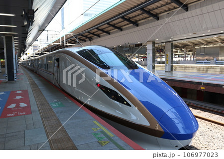 東京駅に停車中の北陸新幹線（新幹線E7系） 106977023