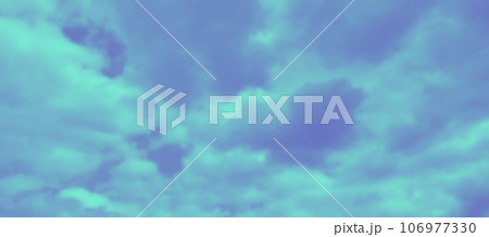 Vivid Colored Aesthetic Sky Background. Realistic Vector Clouds 106977330
