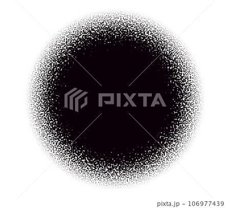 Halftone circle, duotone dot pattern on white background Halftone circle, duotone dot pattern on white background 106977439