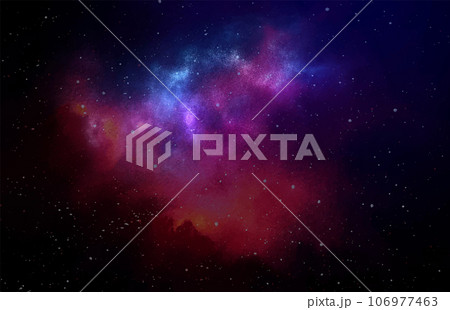 Vector cosmic illustration. Beautiful colorful space background. Watercolor Cosmos 106977463