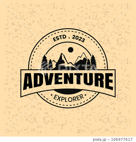 vintage adventure logo background	 106977617