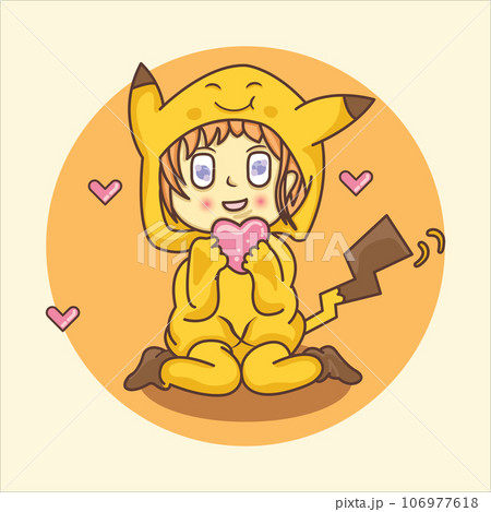 anime girl with heart 106977618