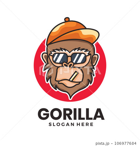vector logo illustration gorilla mascot cartoon style	 106977684