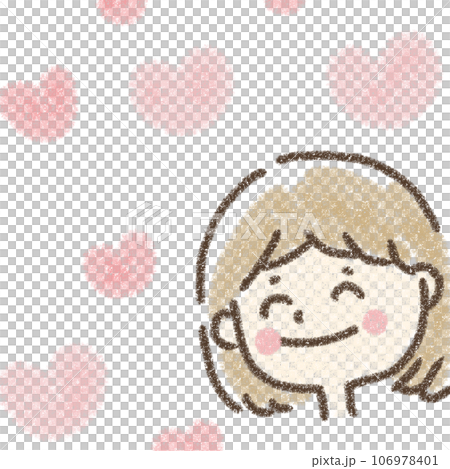 人女孩手繪插畫心 人女孩手繪插畫心 106978401