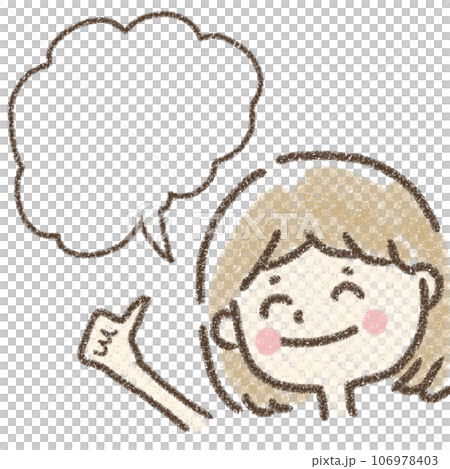 人女孩手繪插畫 106978403