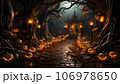 Haunted city for Halloween night 106978650